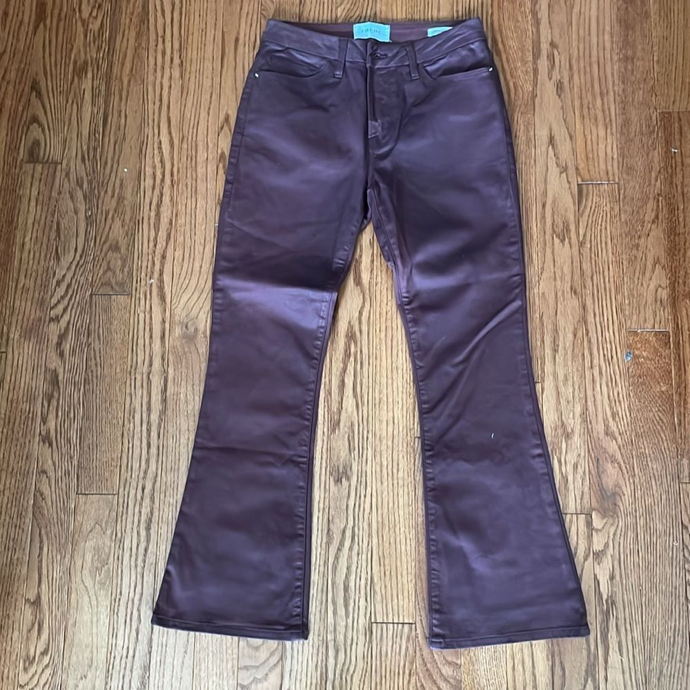 Frame Burgundy Le Crop Mini Boot Jeans Sz 25